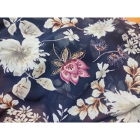 Wzorzysta spódnica plażowa chusta PAREO L/XL różowe kwiaty